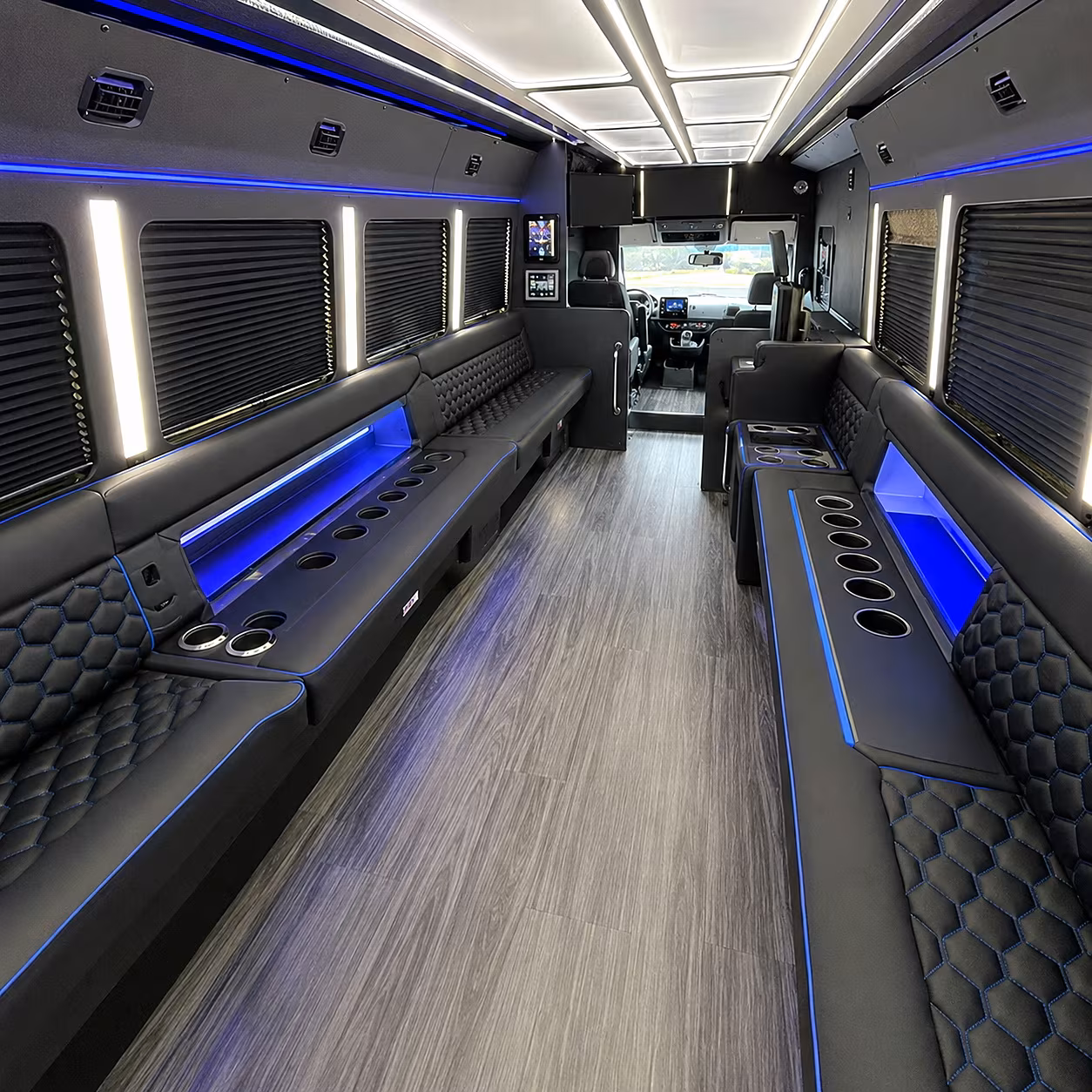 Sparks Private Event Transportation party bus interior