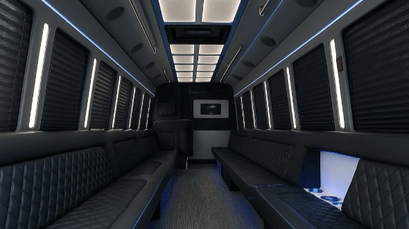 Interior of Charter Bus Company Elk Grove's 20 Passenger Party Bus in Elk Grove