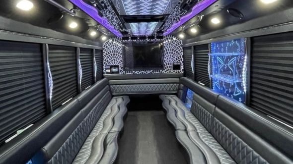 Interior of Charter Bus Company Reno's 20 Passenger Party Bus in Reno