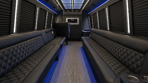 Interior of Charter Bus Company Reno's 28 Passenger Party Bus in Reno