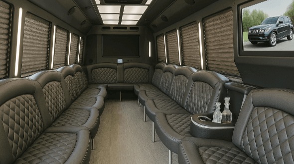 Interior of Charter Bus Company Reno's 30 Passenger Party Bus in Reno