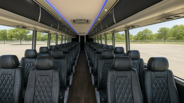 Interior of Charter Bus Company Sparks's 45 Passenger Charter Bus in Sparks