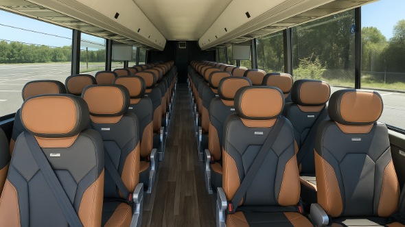 Interior of Charter Bus Company Sparks's 54 Passenger Charter Bus in Sparks