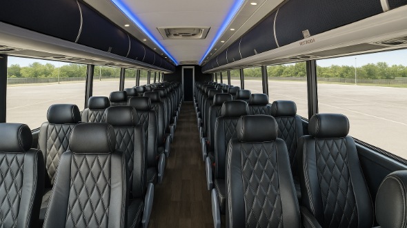 Interior of Charter Bus Company Sparks's 55 Passenger Charter Bus in Sparks