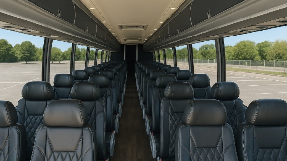 Interior of Charter Bus Company Sparks's 56 Passenger Charter Bus in Sparks